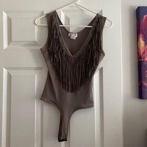 Fringe bodysuit